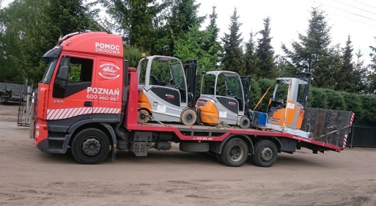 Transport wózków widłowych maszyn koparek Poznań
