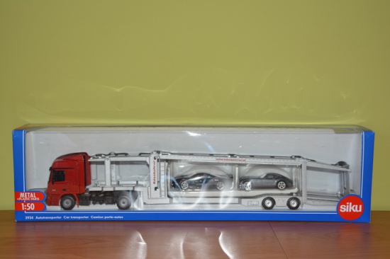 MERCEDES ACTROS Z NACZEPĄ + 2 AUTA   siku